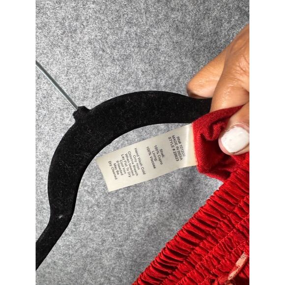 Soft‎ Surrounding Skirt Women Small Red Smocked Maxi Cupro Boho Hippie Printed - Picture 3 of 7